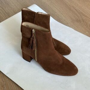 Ann Taylor Chestnut Suede Ankle Booties